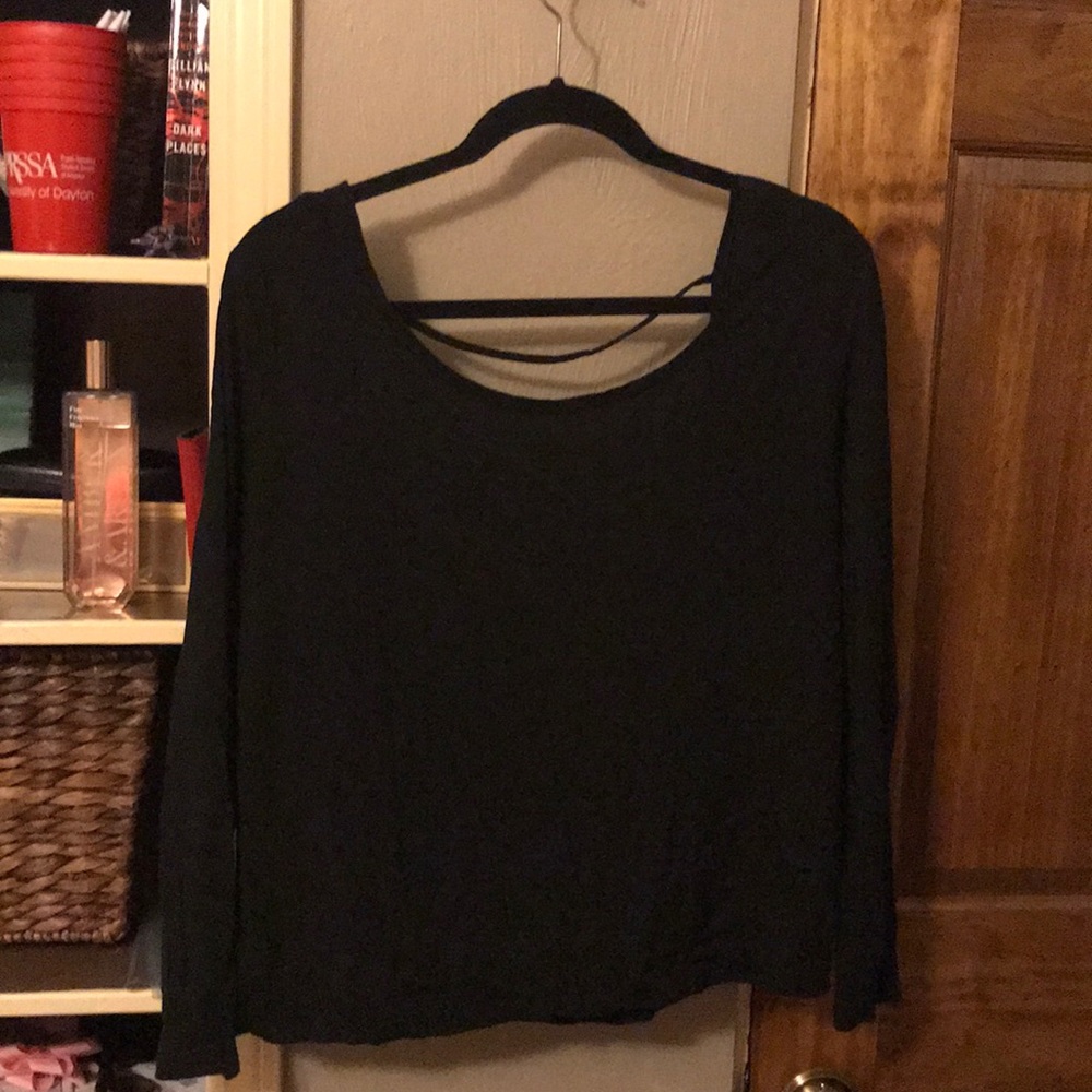 Black open-back shirt